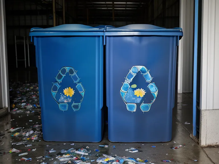 Recycling bin full of empty alkaline water bottles