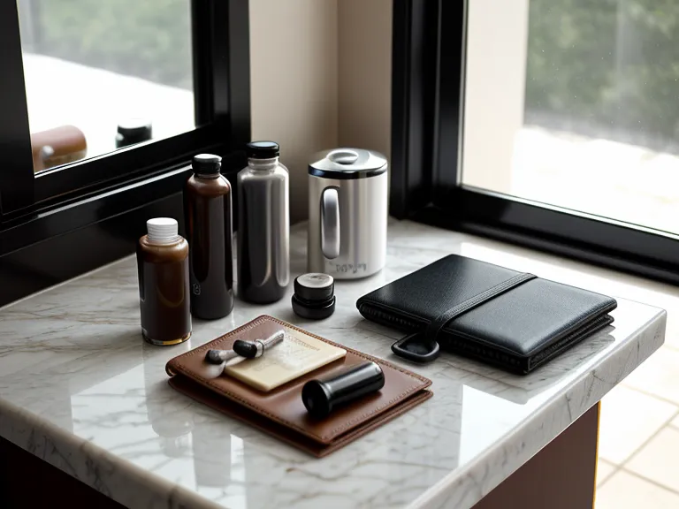 A bottle of Protoflow capsules on a counter next to car keys and sunglasses.