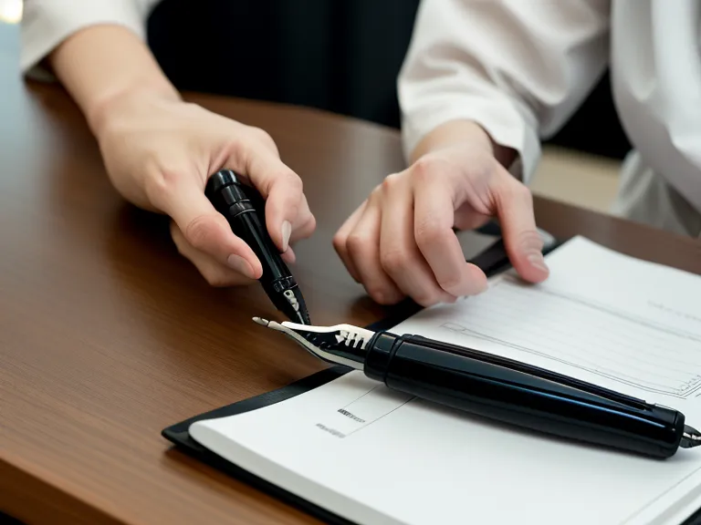 Close-up of a patient filling out an IPSS symptom score form in a clinic.