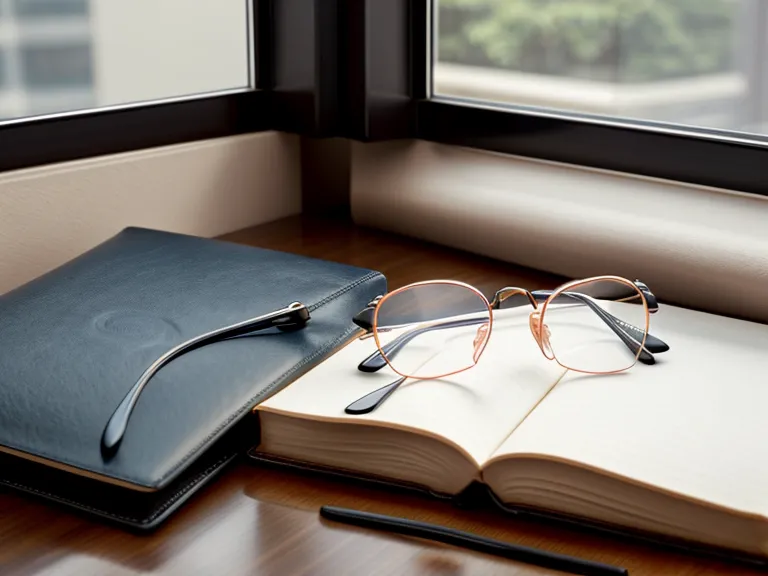 Glasses and a notebook next to a stethoscope in a home office